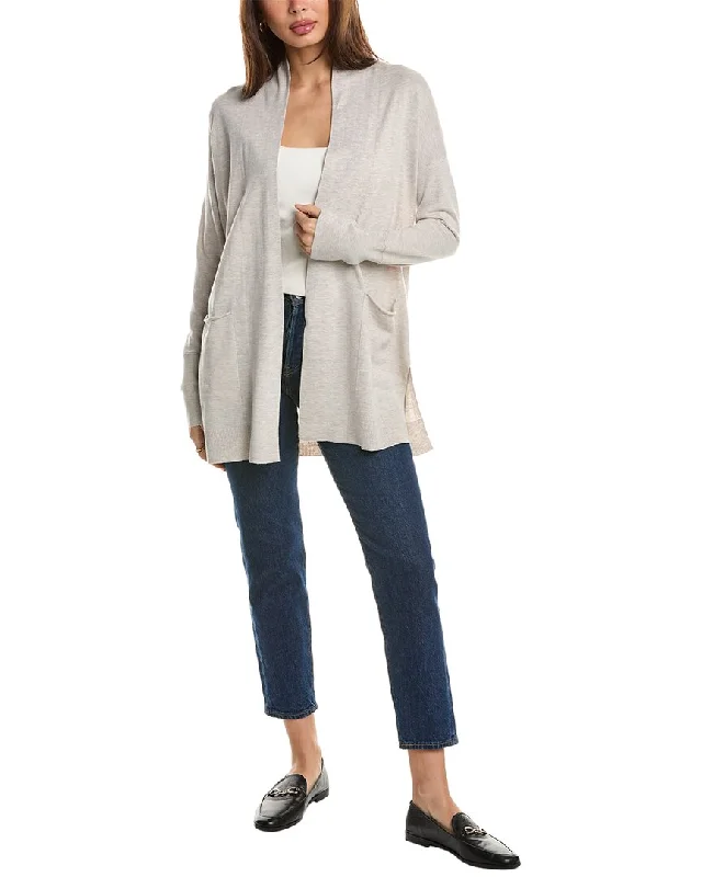 Forte Cashmere Long Drape Silk & Cashmere-Blend Cardigan