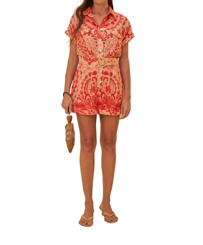 Jaipur Romper In Red