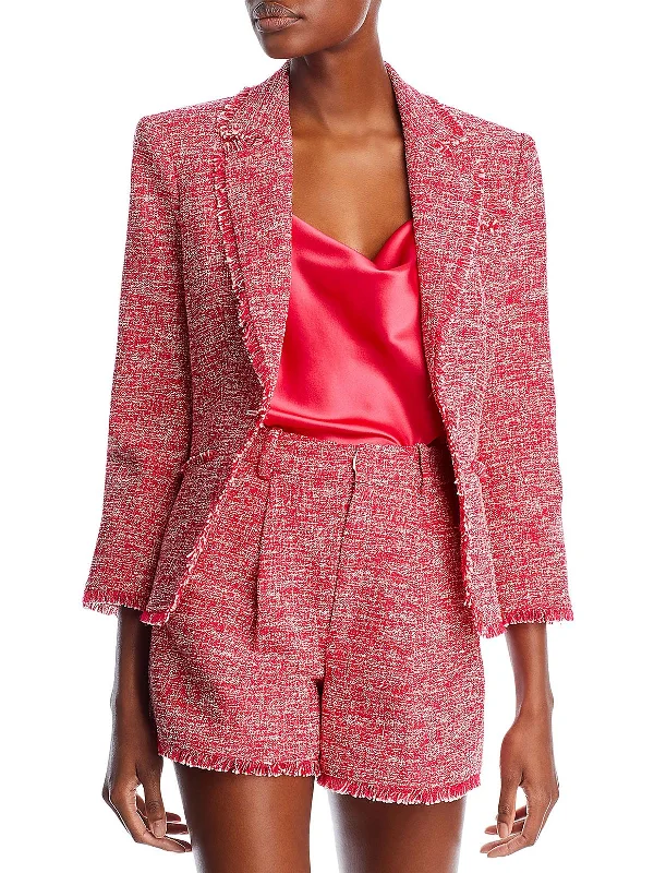 Katrice Womens Tweed Trendy One-Button Blazer