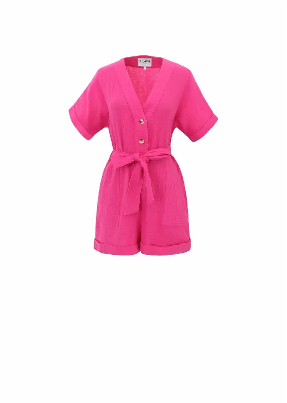 Paris Lika Romper In Fuchsia