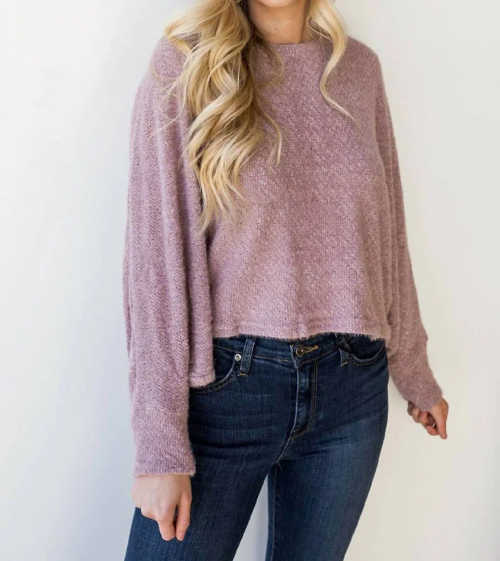 Soft Crew Neck Sweater In Mushroom