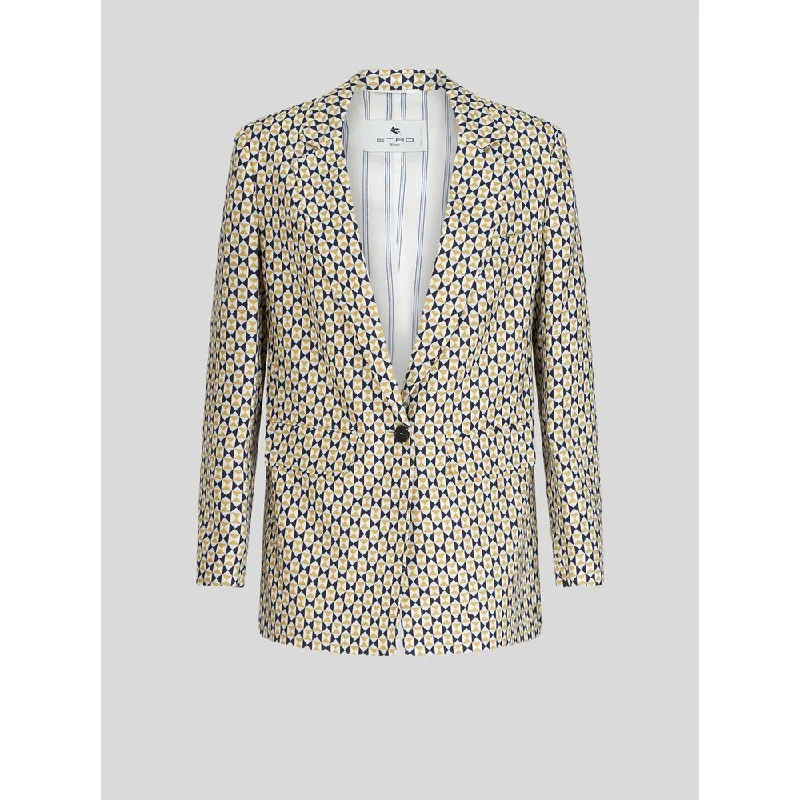 Tailored Jacket With Micro Geometric Patterns