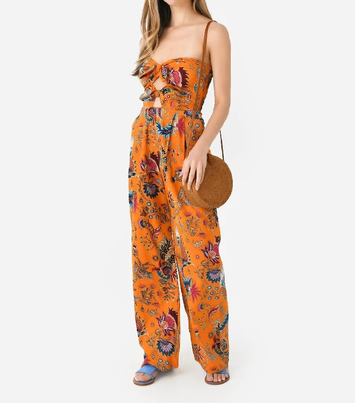 Talaia Ribbon Jumpsuit In Mango