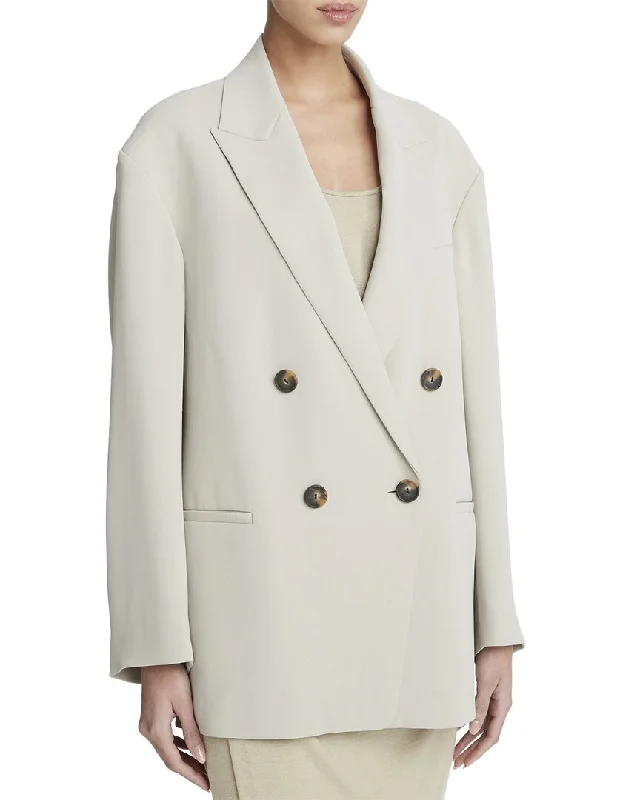 Vince Crepe Double Breasted Blazer