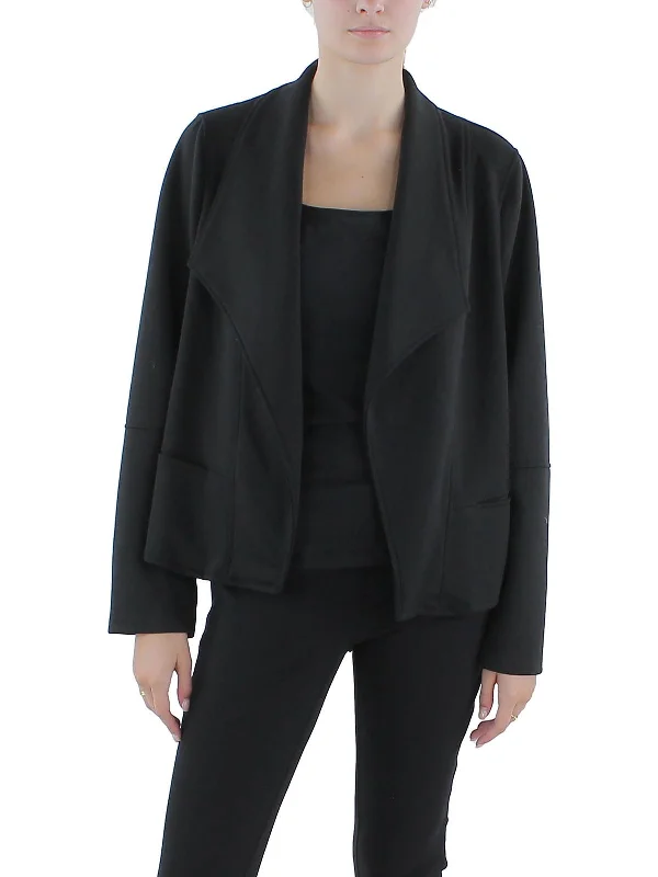 Womens Drapey Work Wear Open-Front Blazer