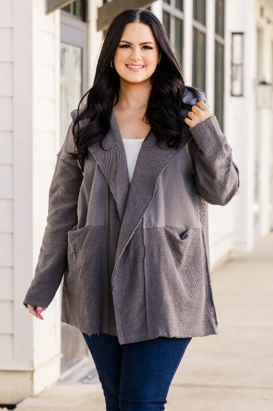 Carolina In My Mind Cardigan, Charcoal