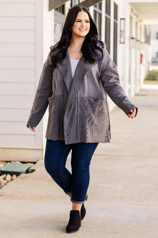 Carolina In My Mind Cardigan, Charcoal