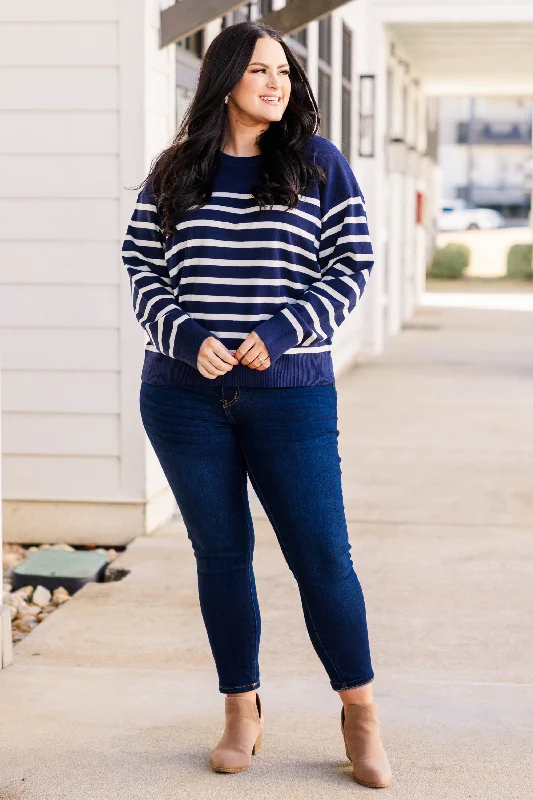 Dreams in December Sweater, Navy