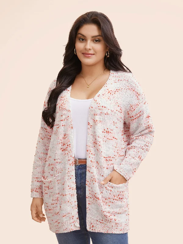 Heather Drop Shoulder Pocket Cardigan