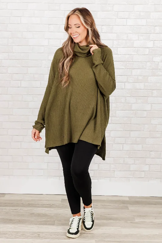 Keep Your Trust Sweater, Dark Olive