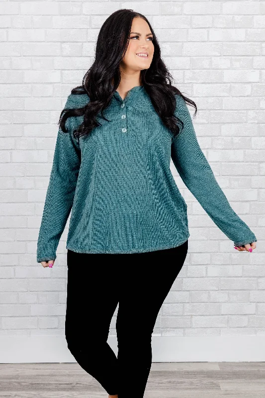 Know About Those Times Sweater, Dusty Teal