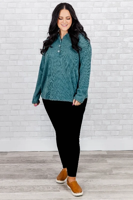 Know About Those Times Sweater, Dusty Teal