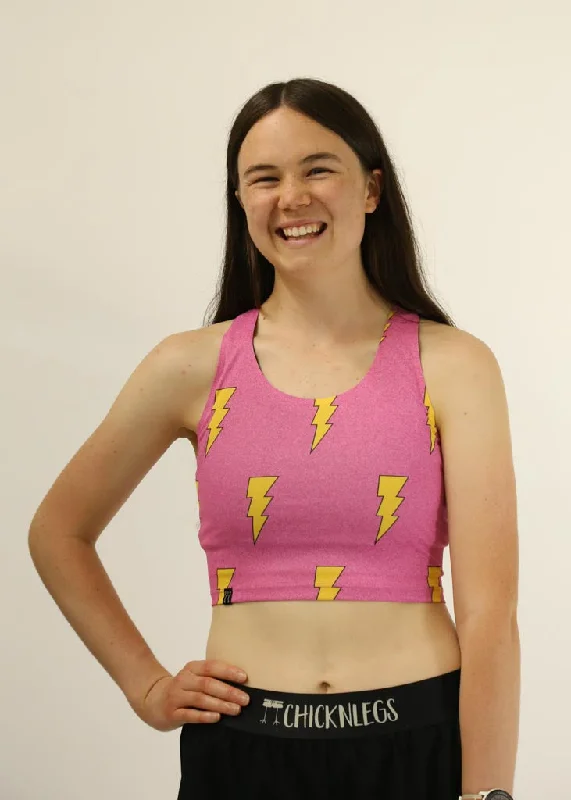 Pink Bolts PWR Crop Top