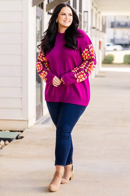 Queen Of Peace Sweater, Magenta