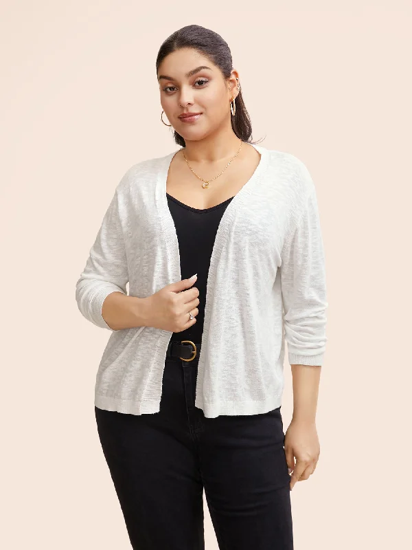 Solid Kimono Collar Knit Cardigan