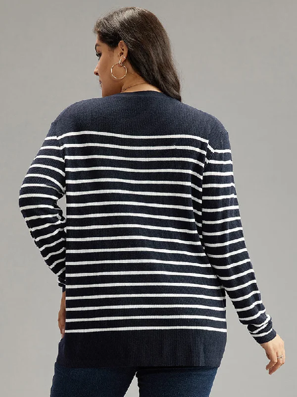 Supersoft Essentials Striped Button Through Pullover