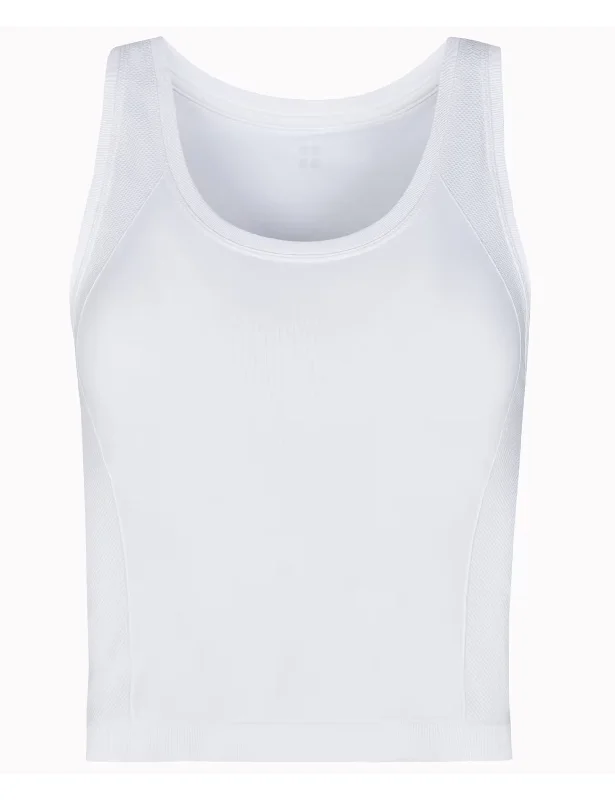 Athlete Crop Seamless Gym Vest - White